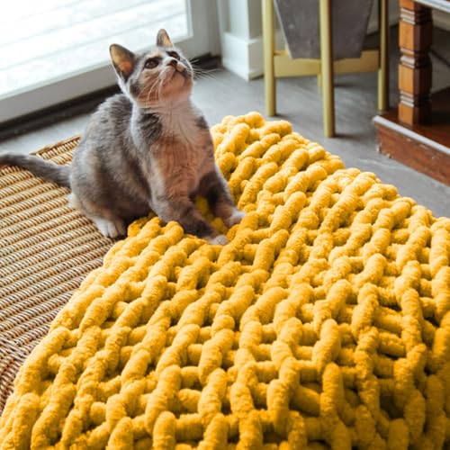Manta de punto grueso para tardes de sofa y lectura manta de felpilla suave 40x50 pulgadas 8