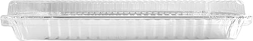 Miniatura 9 de PACTOGO Bandeja de papel de aluminio para tartas de tamaño 14 con tapa de cúpula baja transparente, 12.75 pulgadas de largo x 8.75 pulgadas de ancho