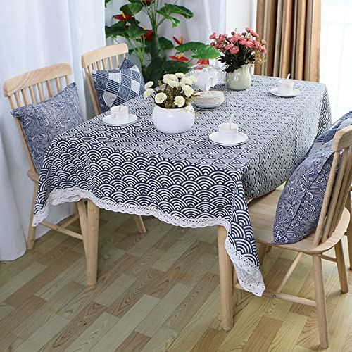 Nappe de table rectangulaire en coton lin protège table basse basse - 2
