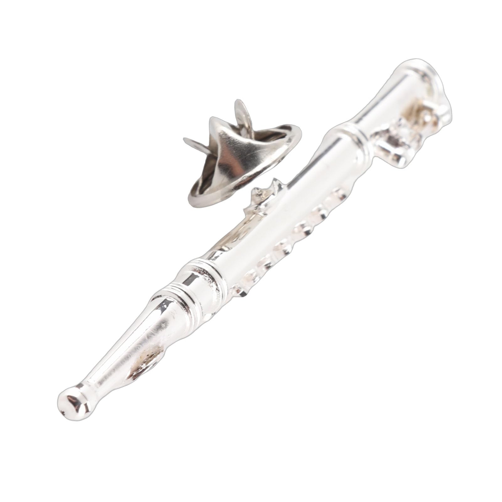 AMONIDA Broche, Broche Instrument de Musique en Forme de Flûte, pour Cadeau d'anniversaire(Argent)