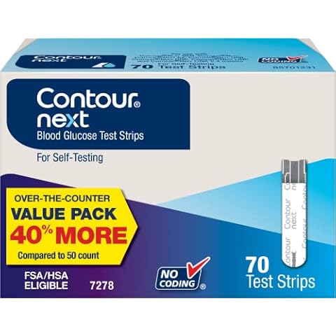 CONTOUR NEXT Blood Glucose Test Strips for Diabetes, 70 Count (Pack of 1) Cover