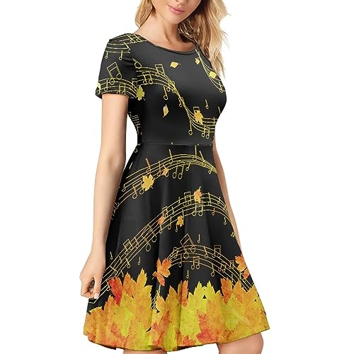Image of Biyejit Women's Summer Casual Short Sleeve T-Shirt Swing Dress Crew Neck Plus Size S-4XL