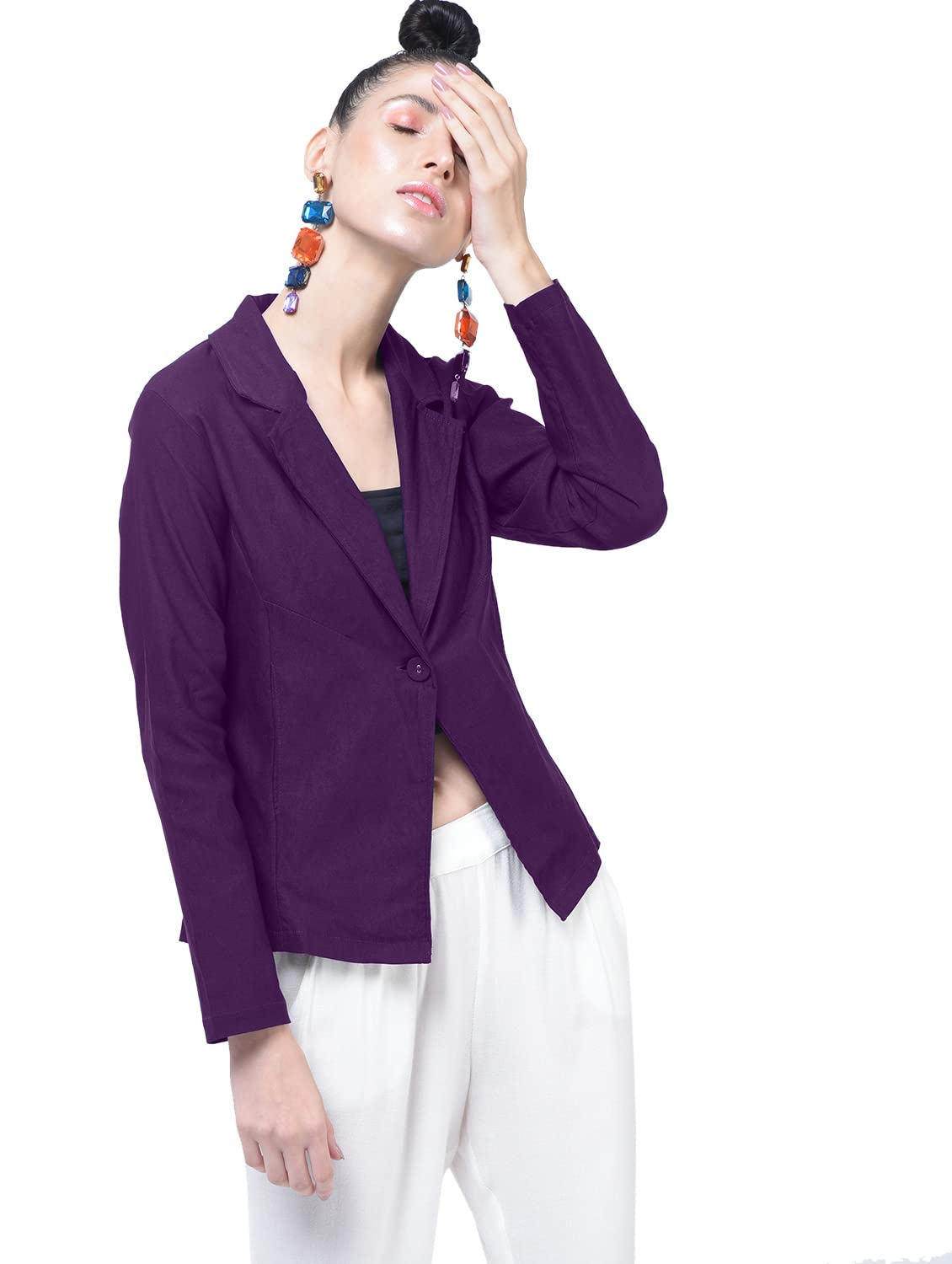 hrikshika fashion Women's Loose Fit Single Breasted Blazer-picture-21