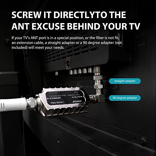 Antop Lte Filter, 3G/4G/5G Digital Antenna Signal Purifier For Tv Antenna, Frequency Range 5-695Mhz, Reduce Interference From Cell Phones Towers, At-740 #TOP4