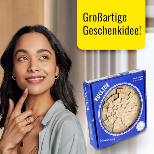 Logica Spiele Art. Euklid - Unglaubliches Mathematisches Denkspiel aus Holz - Schwierigkeit 4/6 Extrem - Knobelspiel - Geduldspiel