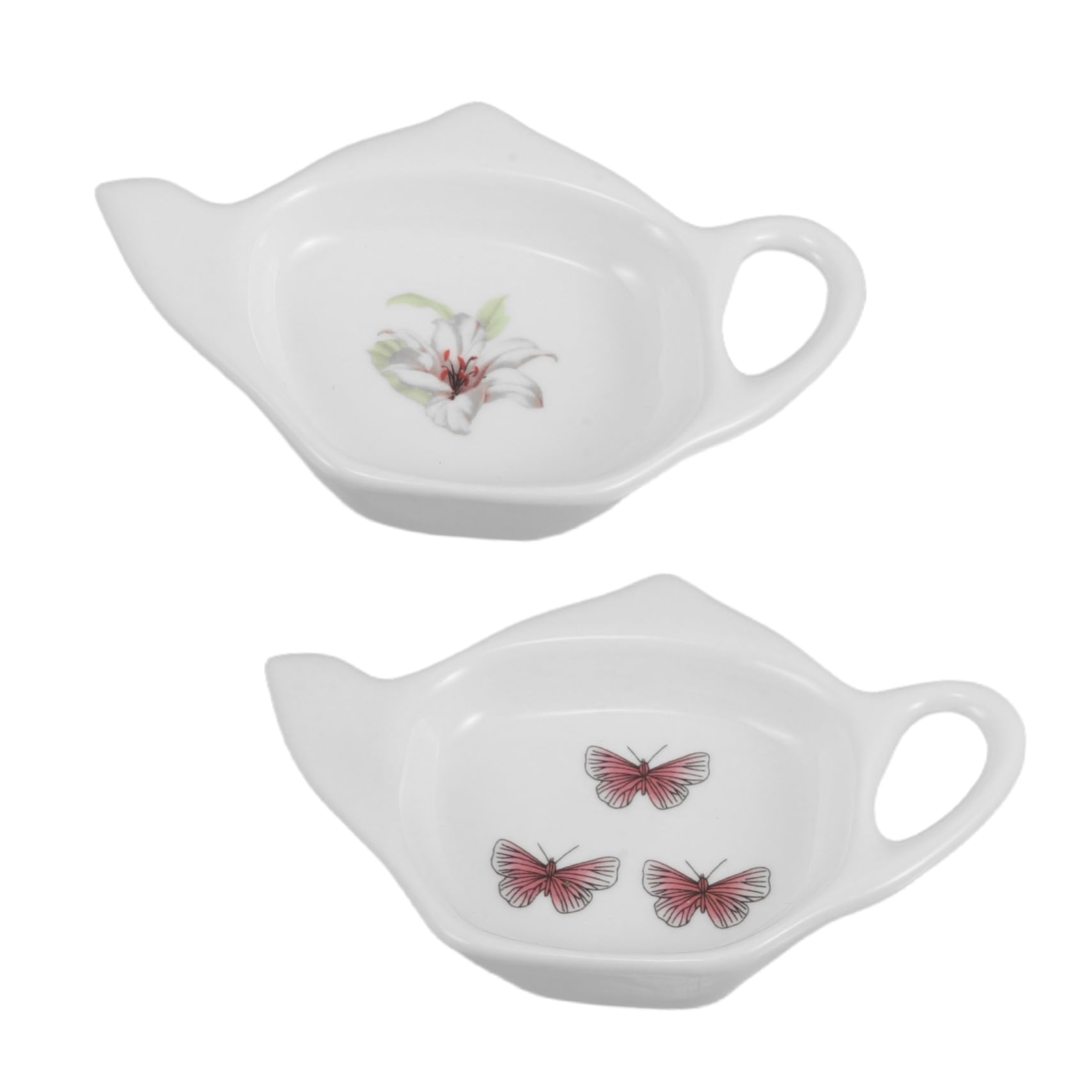 MAGICLULU 2pcs Ceramic Tea Bag Holders Elegant Teapot Shaped Dish for Tea Bags Spoon Rest Seasoning for Home Office Gatherings