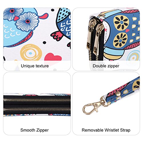 Image of XEYOU Double Zipper Long Clutch Wallet Cellphone Wallet for Women with Removable Wristlet Strap for Credit Card, Cash, Coin, Bill