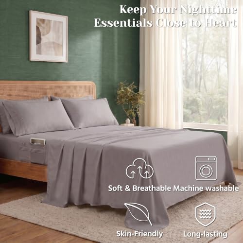 Popfavor Deep Pocket Queen Sheet Set, Cooling Bedding with Side Pockets - image 4