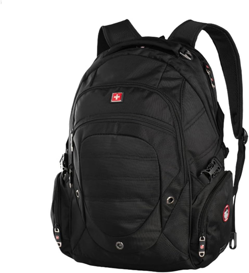 SWISSWIN Swiss Waterproof Business Backpack Travel Backpack College School Backpack Casual Daypack Daily Shoulder Bag SW9275I Black 17 inch Laptop Notebook Backpack for Men Womens Boys Girls …