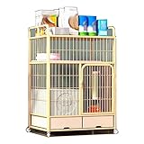 Parc pour Chaton Pas Cher avec Roues Rotatives À 360 ° Surélévation à Plusieurs étages，avec Puits de Lumière pour Une Interaction Facile Convient aux Chats, Chiens, Lapins (Color : Yellow, Size : 83