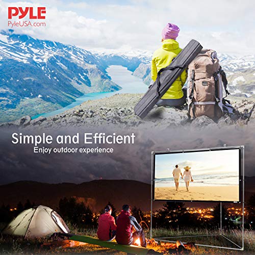 Pyle 100" Outdoor Portable Matt White Theater Tv Projector Screen W/Triangle Stand - 100 Inch, 16:9, 1.15 Gain Full Hd Projection For Movie/Cinema/Video/Film Showing Outside Home-Prjtpots101.5 #TOP6