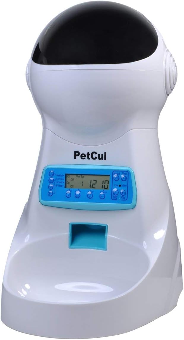 2.5L Automatic Pet Feeder Dogs Cats Food Auto Dispenser Feeder with 4 Meals a Day Timed Programmable, Voice Recording, Portion Control and Dual Power Supply, White