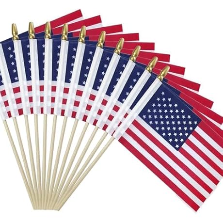 12-Pack Mini American Flags on Sticks: Patriotic Decorations for USA-Themed Occasions