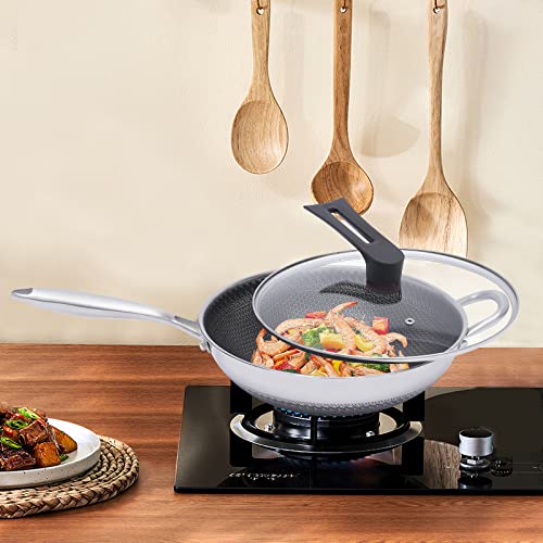 Wok de Acero Inoxidable con Tapa 12 Pulgadas miniatura 5