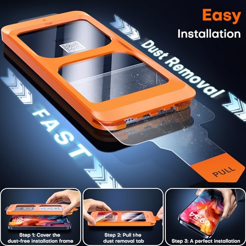 Image of TOCOL 2 Pack Screen Protector for iPhone 13 Pro 6.1 inch Military Grade Shatterproof HD Tempered Glass Full Coverage Easy Installation