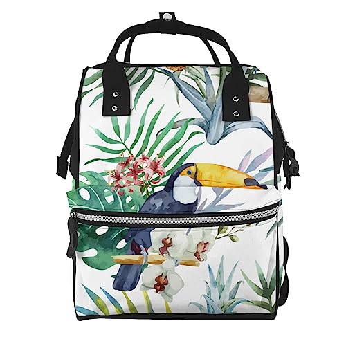 Sac à dos décontracté pour ordinateur portable tropical imprimé multicolore