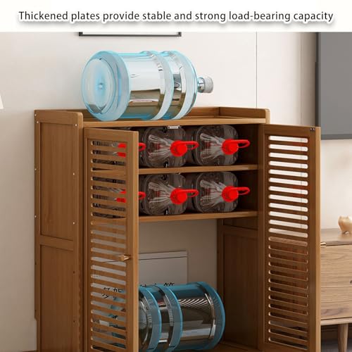 Mueble de madera para router y módem con estantes ajustables 7