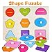 3 Pack Wooden Puzzles for Toddlers 2 3 4 5 Years Old, Montessori Learning Pegged Puzzles with Knob Preschool Educational Activity Toys Gift for Kids, Toddlers, Babies