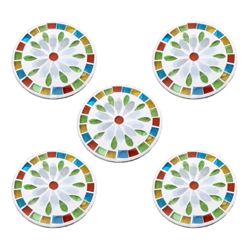フォーカート かわいい 手作り ガラス細工【モサ゛イク コースター】マーカ゛レット ×5枚セット