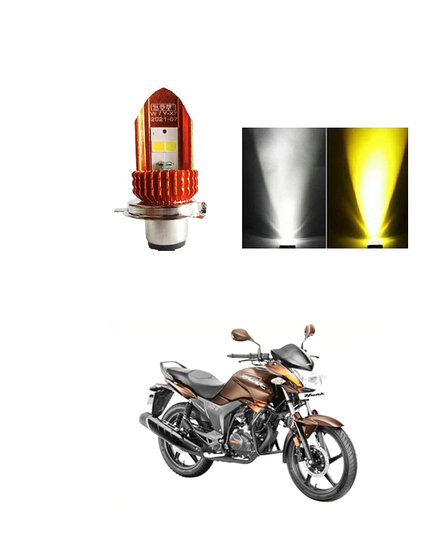 PRIKNIK Led Headlight Bulb 30W Two Color White/Yellow Light H4 Lamp Compatible With H-ero Hunk