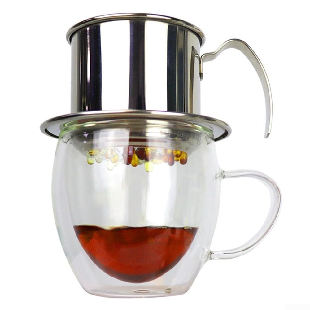 Small and Lightweight Coffee Filter Pot for Travel, Vietnamese Coffee Jug, Easy Grip