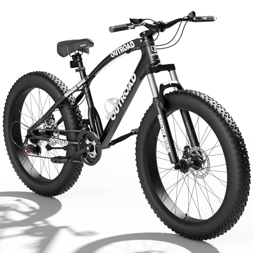 Incbruce 26 Inch Fat Tire Mountain Bike, High Carbon Steel Frame, 21 Speed MTB with Dual Disc Brakes for Men/Women/Adult - Detailed View