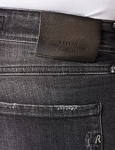 Replay Anbass Aged, Jeans Conico, Uomo, Grigio