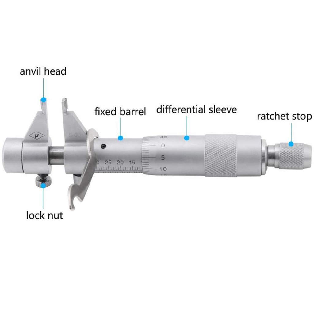 Mikrometer, Innen-Innen-Mikrometer, Lochbohrung, Innendurchmesser, 5 – 30 mm, Bereich 0,01 mm, Genauigkeit im Inneren des Mikrometers