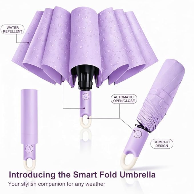 Image of Umbrella for Women | Umbrellas for Men | UV Coated 3 Fold Umbrella for Rain with Auto Open and Close Small Folding Travel-Foldable Windshield
