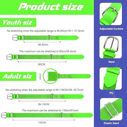 Image of Hercicy 12 Pcs Baseball Belts Softball Belts Bulk for Adult and Youth Adjustable