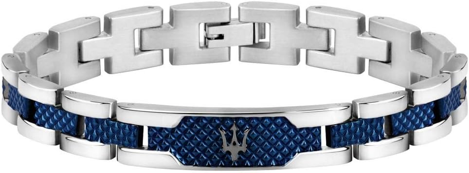 Maserati Maserati Men's bracelet, JEWELS Collection, made of Stainless steel, Grey PVD, Blue PVD - JM419ASC02