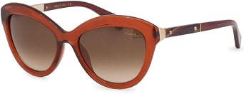 LANVIN Designer Sunglasses Glossy Crystal Rose Amber/Smoke Maroone/non-polarized Brown Gradient Lens SLN672M-01F3-54mm