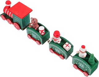 TOYANDONA 1 Peça Trem De Natal Modelo De Trem De Férias Enfeite De Mesa De Férias Decoração De Mesa De Natal Mesa De Jantar De Madeira Mini Trens Trem De Madeira De Natal