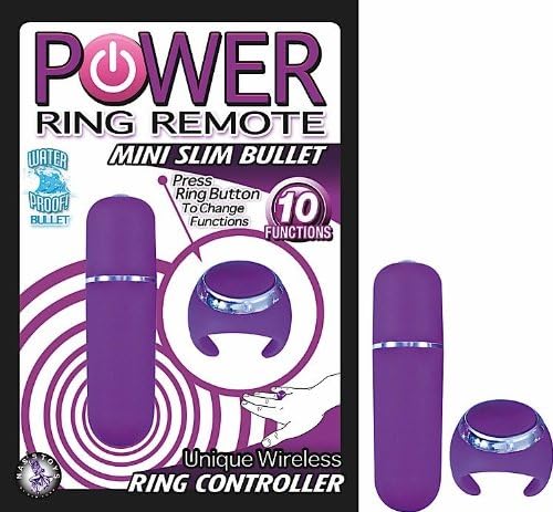 Waterproof Wireless Vibrating Pulsating Multi Function Power Ring Remote Mini Slim Bullet - Purple