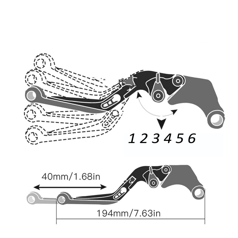 GAHELI JHFUIOW Leviers d'embrayage De Frein Réglables en Aluminium De CNC De Moto Poignées De Guidon pour Y&amaha YBR125 2005-2014 Pièces de Moto (Couleur : 18)