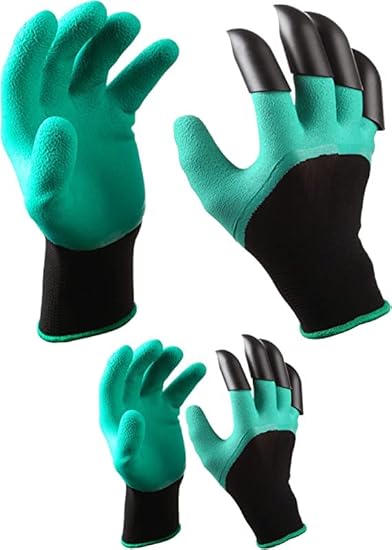 ADBHUTANAND Garden Farming Gloves Washable with Right Hand Fingertips ABS Claws for Pruning, Digging & Planting, Gardening Tool for Home Pots, farming tools for home gardening