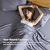 Bedsure Queen Sheet Set, Cooling Sheets for Queen Size Bed Set, Rayon Derived from Bamboo, Breathable & Soft, Deep Pocket Up to 16", Hotel Luxury Silky Bedding for Hot Sleepers, Dark Grey #4