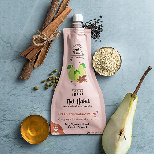 Image of Nat Habit Face Scrub Cinnamon Nashpati Radiance Exfoliating Mura For Tan, Deep Cleansing, Pigmentation & Blemish Control, Chemical Free (Pack of 2 x 25 gm)