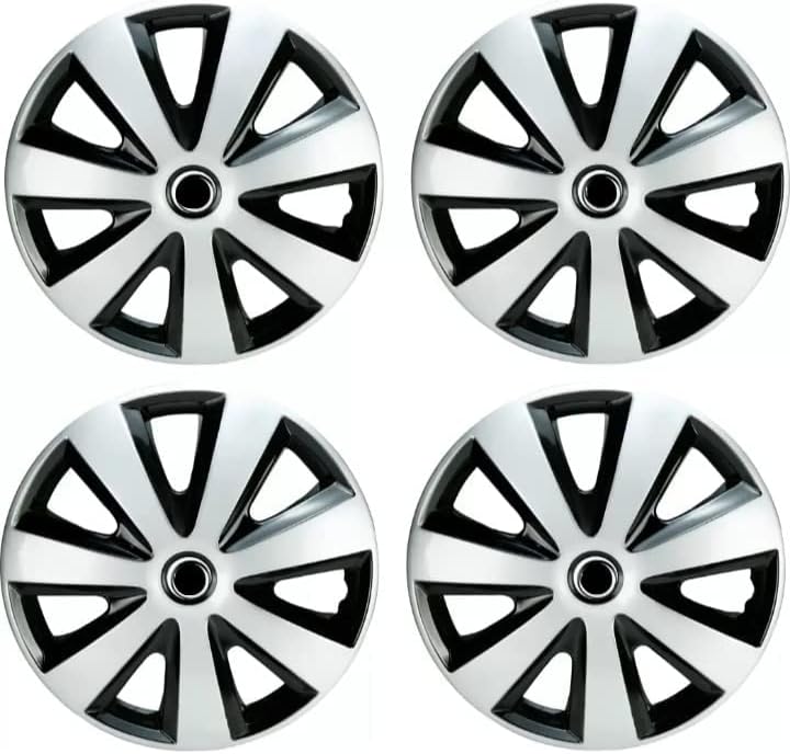 Black Silver Available 12,13,14 Inch Dzire Wheel Cover Wheel Cap Universal Model (Press Fitting) (Set of 4 Pcs) (12 Inch)
