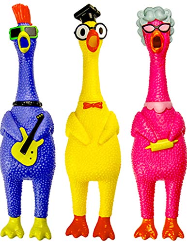 JA-RU Screaming Rubber Chicken Noise Maker Toy (3 Pk) 1704-3p