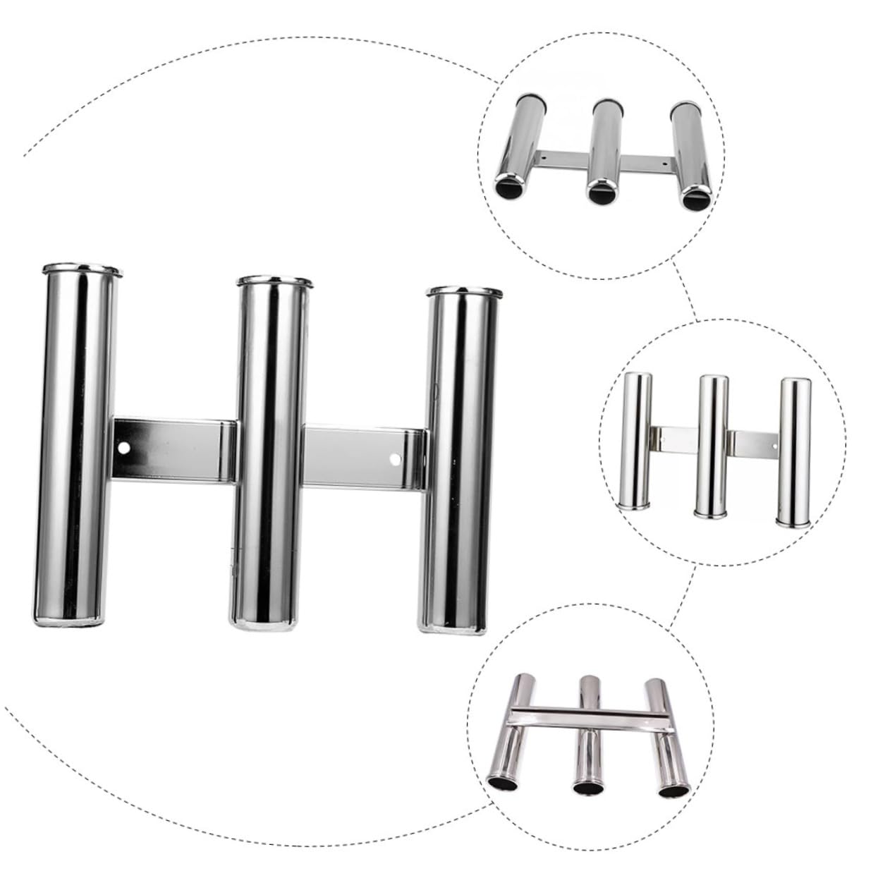 Kisangel Soporte para Buques De Pesca Soportes De Caña De Pescar para Caña De Pescar Telescópica Trípode Cañas De Carpa Cañas De Pescar Telescopicas Acero Inoxidable Silver