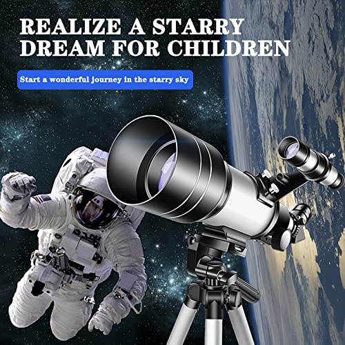 Image of Kids Beginners Telescope, 70mm Aperture 300mm AZ Mount Astronomical Refracting Telescope, with Adjustable Tripod, Phone Adapter, Storage Bag
