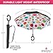 Sharpty Inverted Umbrella for Women - Windproof & Reverse - Easy to Open and Close - Upside Down & C-Shaped Handle - Rain & Wind Resistant - For Travel - Polkadots