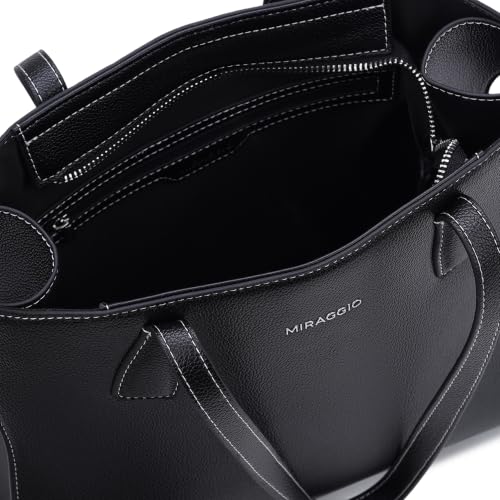 Image of Miraggio Women's Patricia Solid 11 Inch Tote Bag | Tote Bags For Women Office Use Work & Travel Handbag