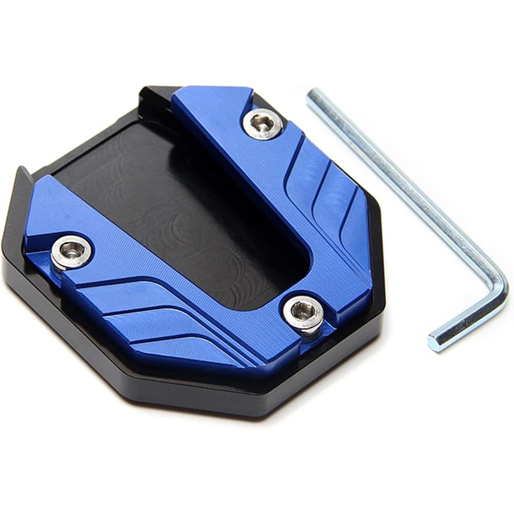 Qizun Blue Motorcycle Kickstand Pad For Yamaha Mt-03 660 2006-2010
