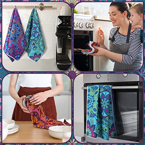 Boyiee Set Of 6 Mandala Kitchen Towels Absorbent Dish Towels Mandala Towels 24 X 16 Inches Kitchen Gifts Kitchen Hand Towels Mandala Lover Gifts For Farmhouse Kitchen Bathroom Decorations #TOP3