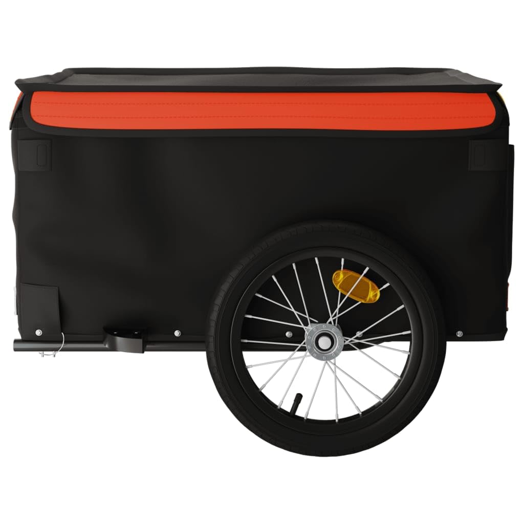 LAPOOH Przyczepa rowerowa, czarno-pomarańczowa, 45 kg, żelazo, przyczepa ładunkowa, przyczepa rowerowa, przyczepka rowerowa (SPU: 94082)