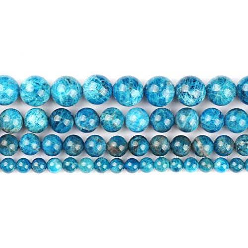 Ruilong Natural Loose Beads Genuine Smooth Round Gemstone Beads for Jewelry Making About 15.5", Ocean Apatite, 8MM - Image 2