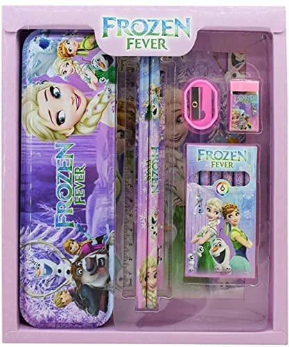 Image of Stationary Kit Set for School Kids - Pencil Pen Book Eraser Sharpener - Stationary Kit Set for Girls /Boys Birthday Gift - Multicolor