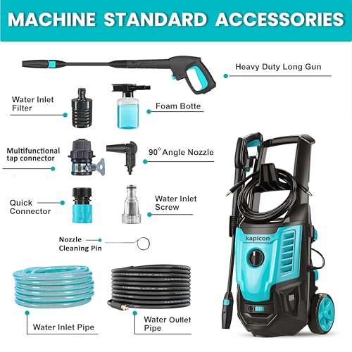 Image of KP-40 High Pressure Washer for Car & Bike | 2000W Copper Motor, 180 Bar, 8M Hose, Foam Bottle & Accessories | Portable Electric Pressure Washer for Home & Patio Cleaning